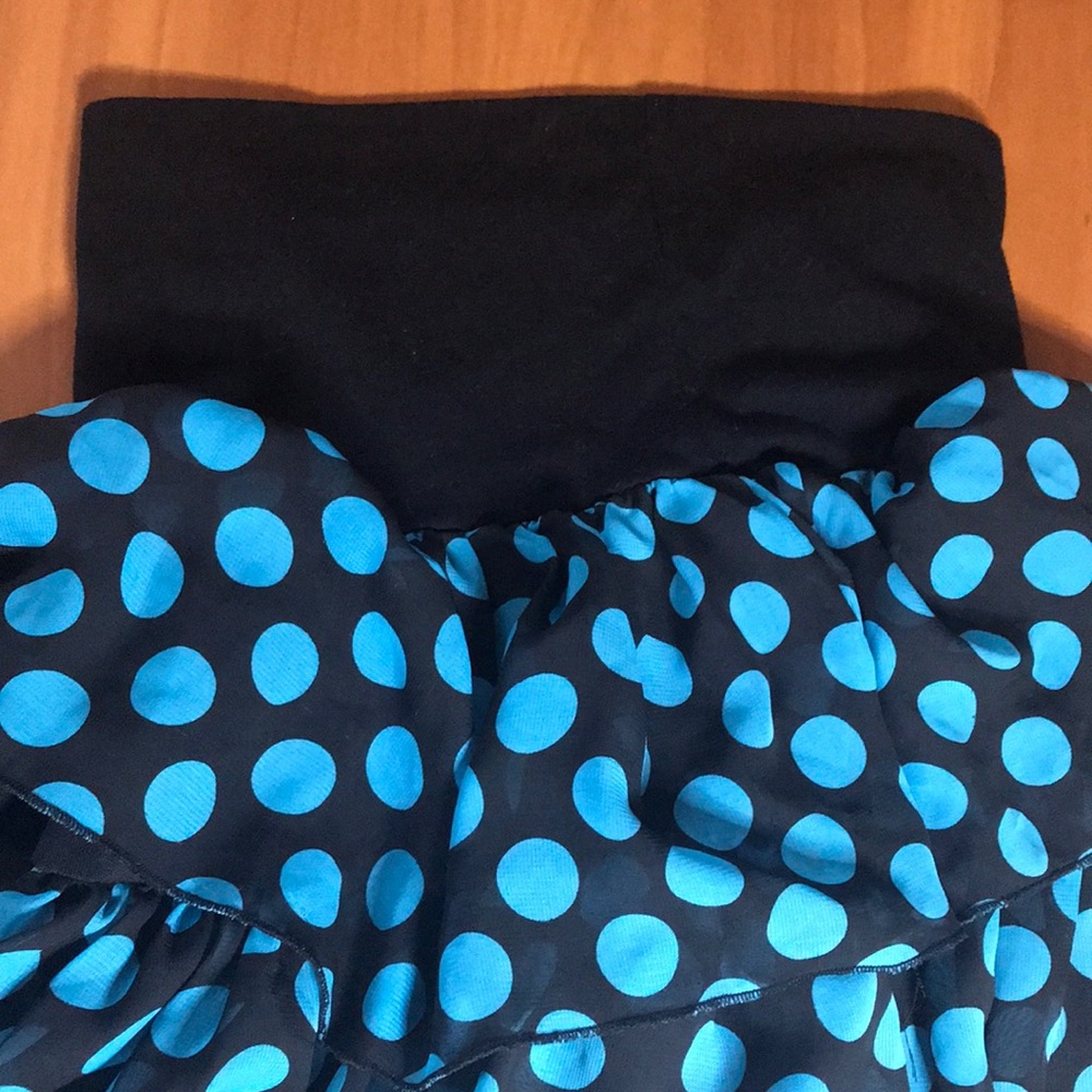 Black and blue polka dot skirt